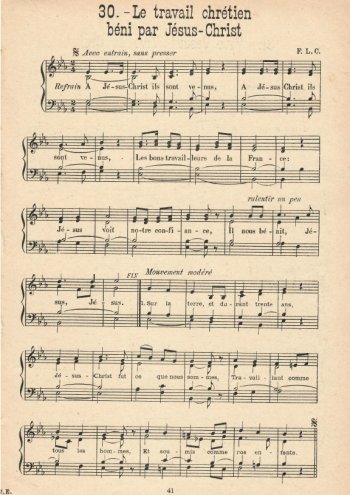 Le travail chrétien béni par Jésus-Christ Partition gratuite